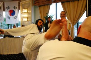 Full power, full extension and contact.