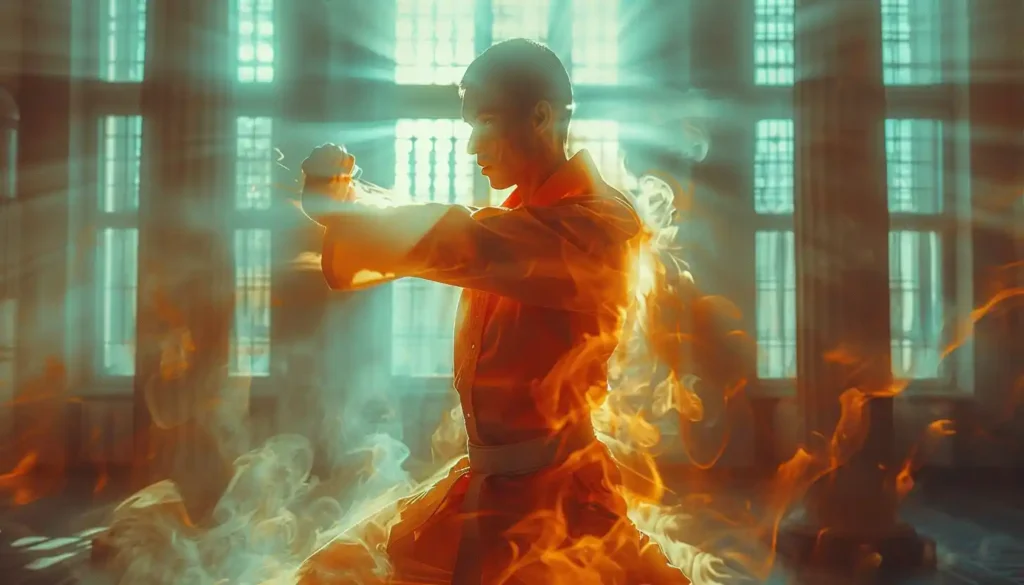 Taekwondo student showcasing discipline and resilience with natural light highlighting their determined face